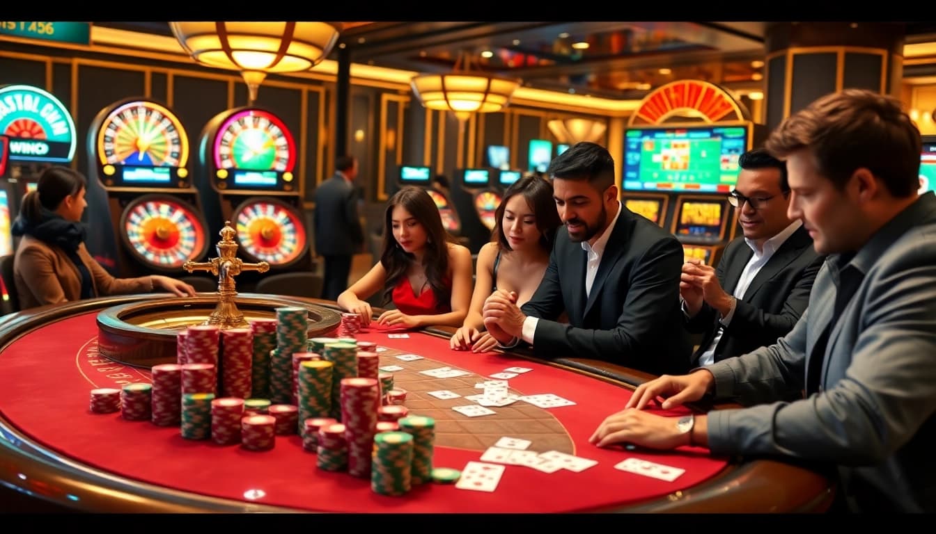 Engage in thrilling casino games at https://8kbetal.com/ with colorful chips and dynamic roulette wheels.