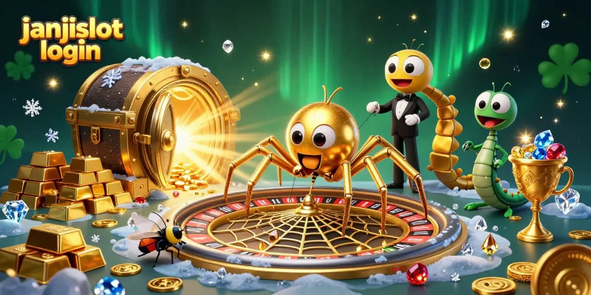 Spin the golden web of janjislot login and make your bets in this vibrant casino scene.