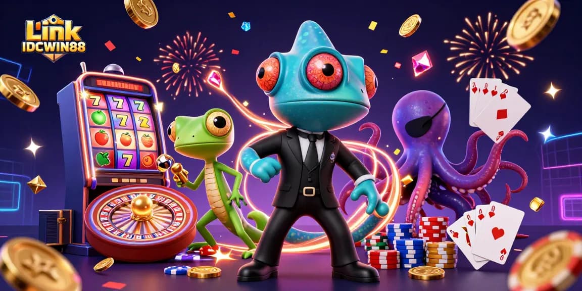 Engage with Link IDCWIN88 to explore dazzling slot experiences amid vibrant 3D casino elements.