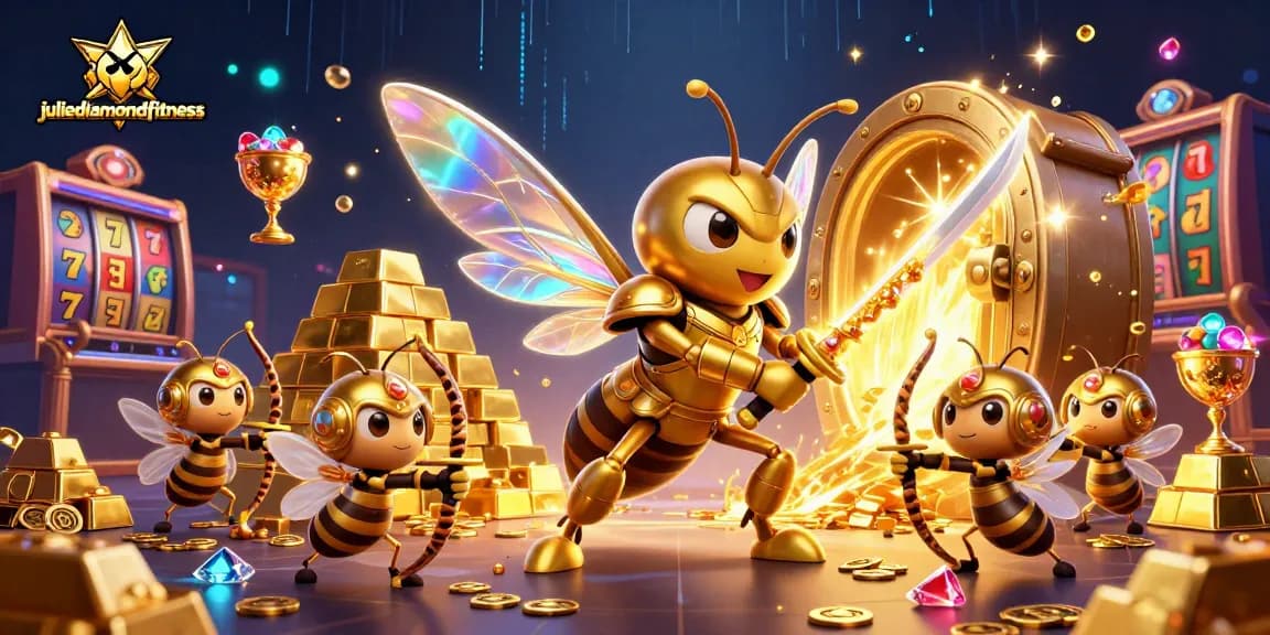 Experience thrilling wins with juliediamondfitness in a vibrant casino scene of golden treasures.