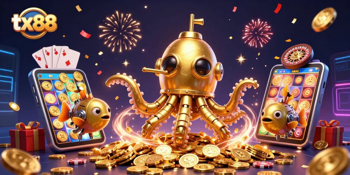Engage with tx88's dynamic casino scene featuring exciting games and festive elements for gamblers.