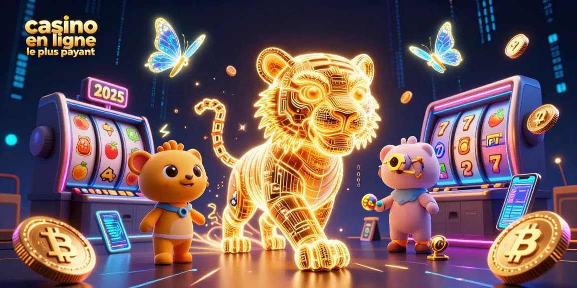 Gagnez avec des stratégies au casino en ligne le plus payant illustré par un tigre lumineux.
