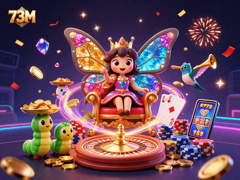 73M entre chips de cassino, rainhas e borboletas no mundo dos jogos de azar.