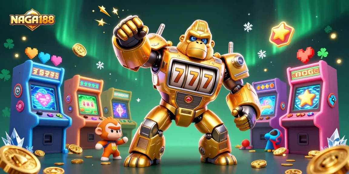 NAGA188 menghadirkan transformasi permainan kasino dengan gorila emas mech slot, panen kemenangan luar biasa!