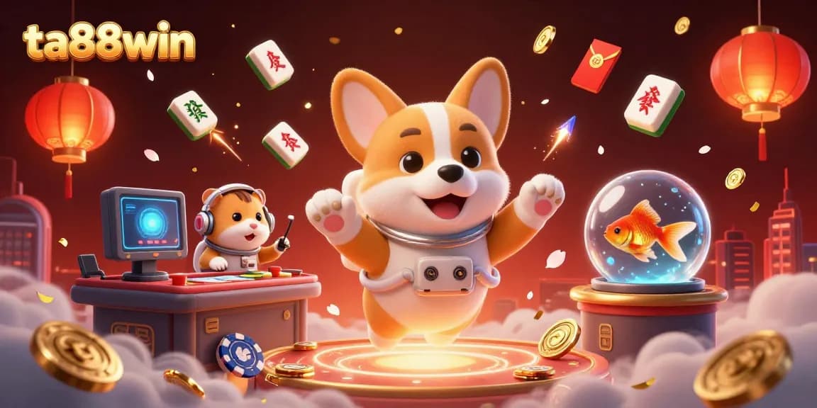 Experience exciting gameplay at ta88win with whimsical characters and casino elements in a vibrant scene.