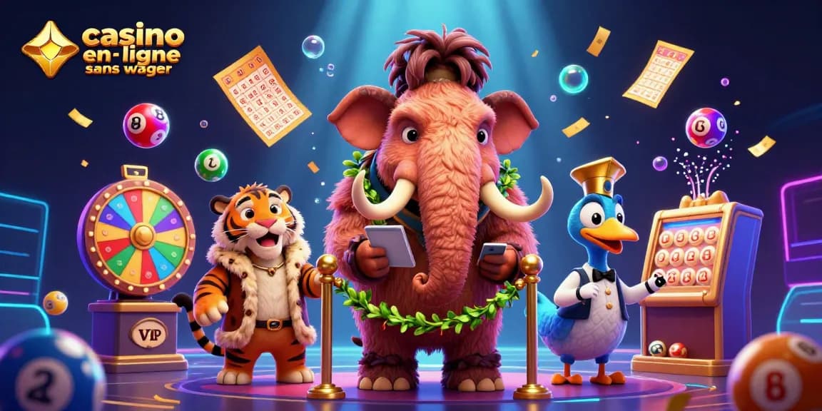 Profitez d'une ambiance festive au casino en ligne sans wager avec un mammouth et un tigre!