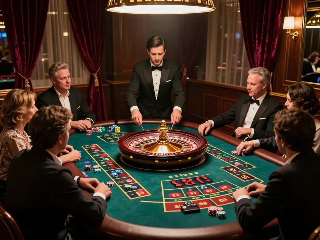 Exciting roulette gameplay featuring 388bet with enthusiastic players and a professional croupier.