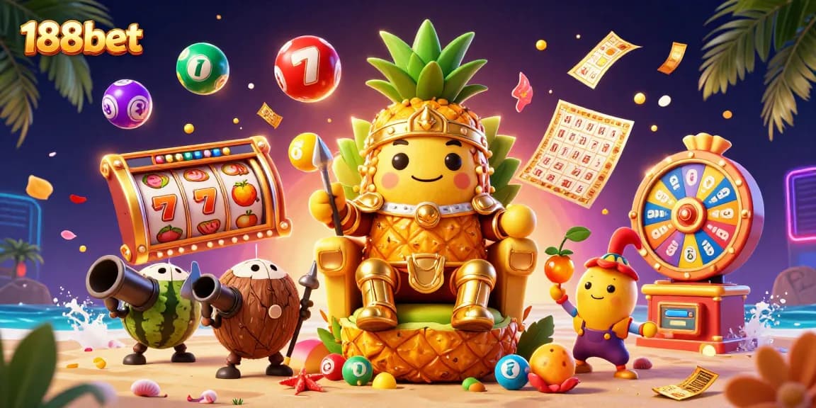 Experience thrilling 188bet casino action with a vibrant illustration showcasing fun and excitement.