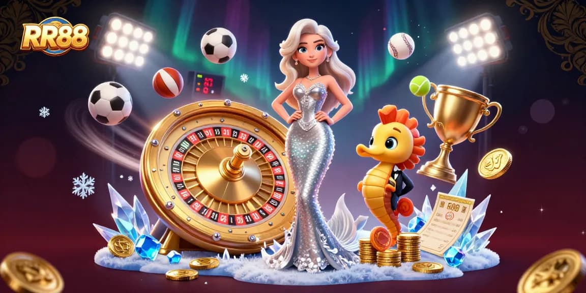 Experience the thrill of RR88 with dazzling gaming elements and a stunning scene.
