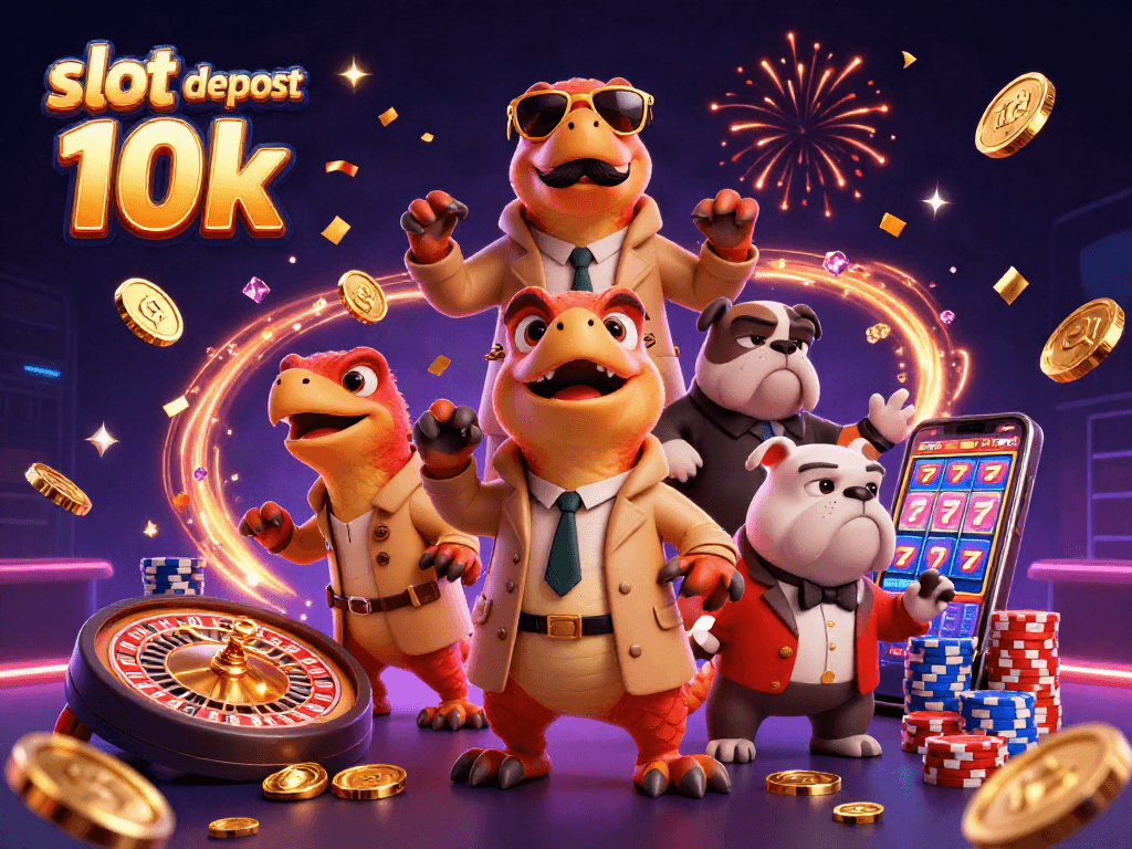 Engage in thrilling slot deposit 10k games with vibrant casino action and dynamic characters.