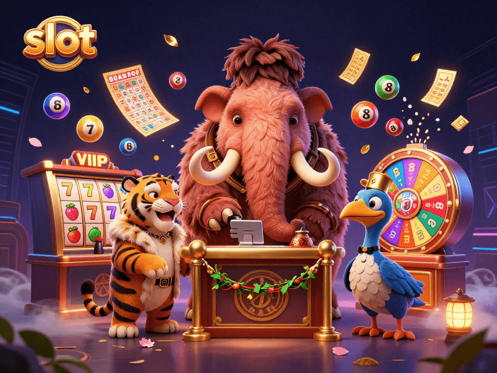 Engage with vibrant slot scenes featuring a woolly mammoth bouncer, saber-tooth VIP, and dodo doorman.