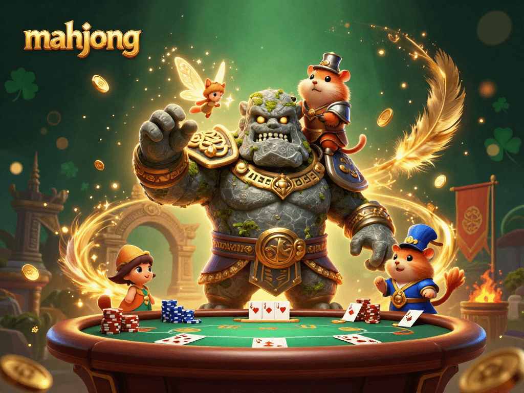 Experience thrilling mahjong action with vibrant characters and dynamic casino elements.