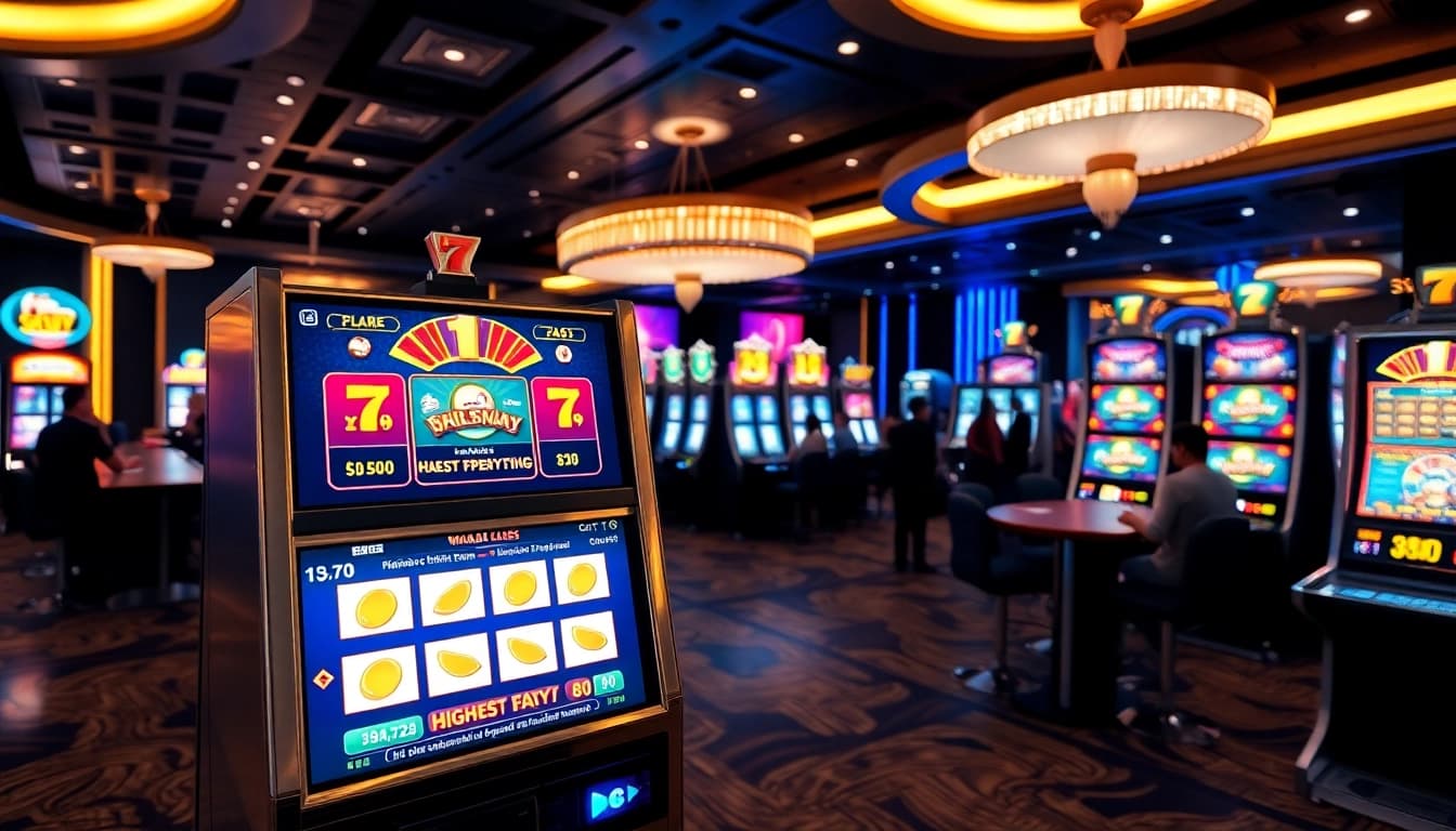 Best payout online casino Uk with vibrant slot machines in an inviting gaming environment.
