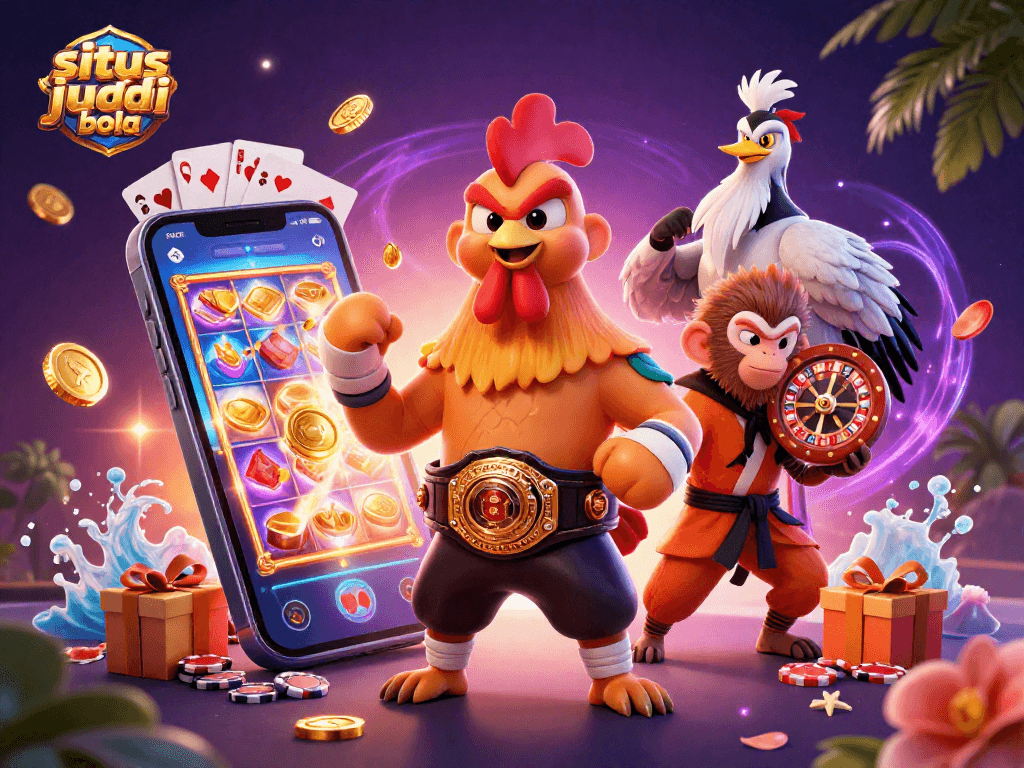 Engage in situs judi bola with thrilling 3D characters and vibrant casino elements.