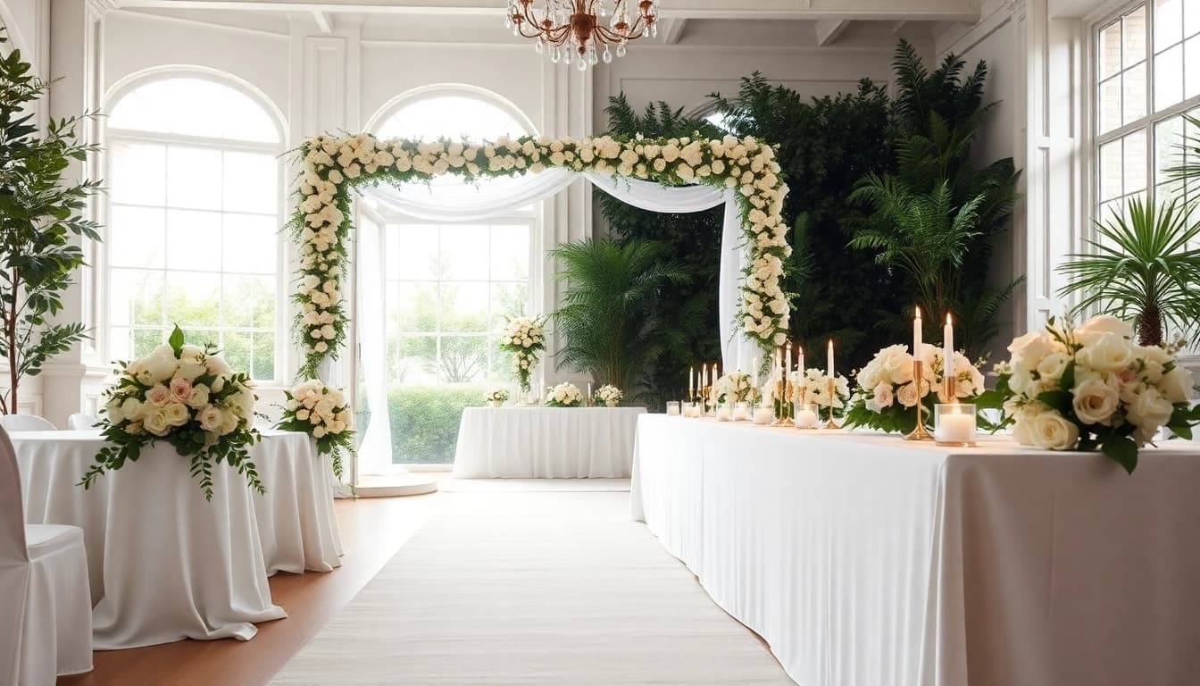 Experience a stunning Wedding Event Space Jacksonville with elegant floral arrangements and candlelight.
