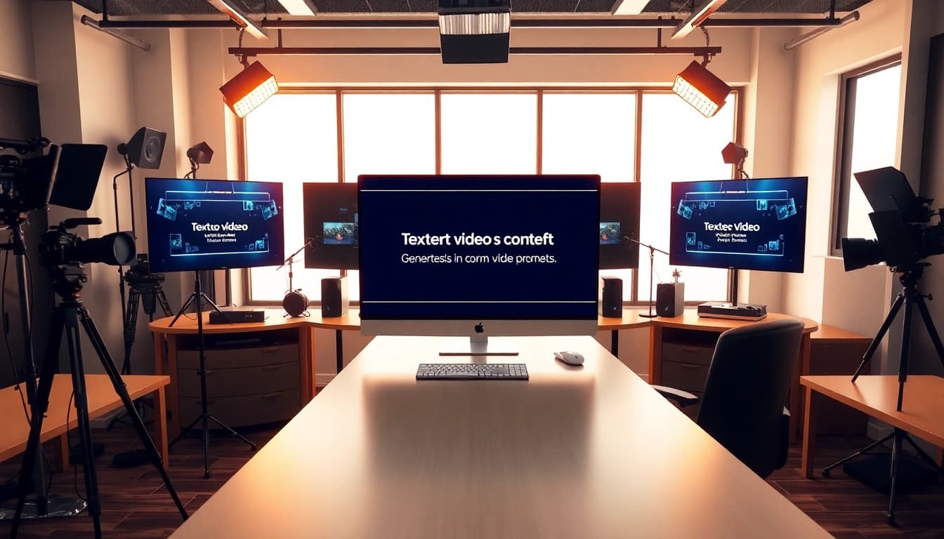 Generate stunning videos effortlessly with veo's advanced text-to-video model showcased in a professional workspace.