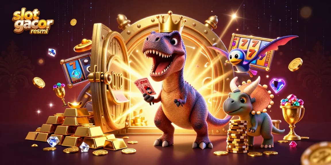 Experience the excitement of slot gacor resmi with vibrant, engaging illustrations of animated casino characters.