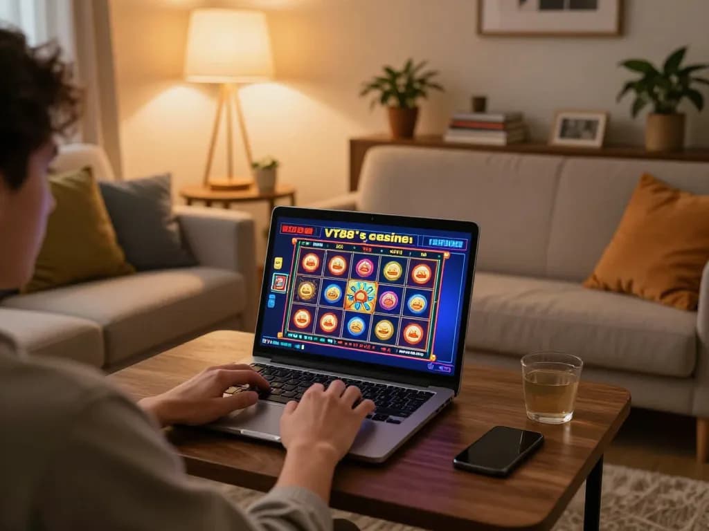 Engaging online casino gameplay on VT88 platform with vibrant slot game interface visible