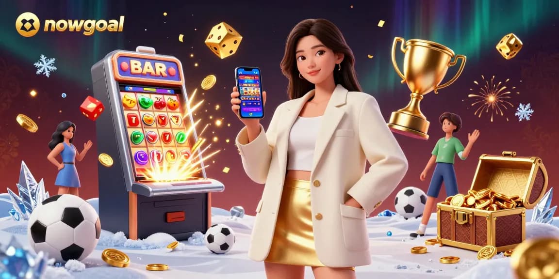 Experience real-time sports betting excitement with nowgoal, showcasing vibrant gaming elements and a smartphone interface.