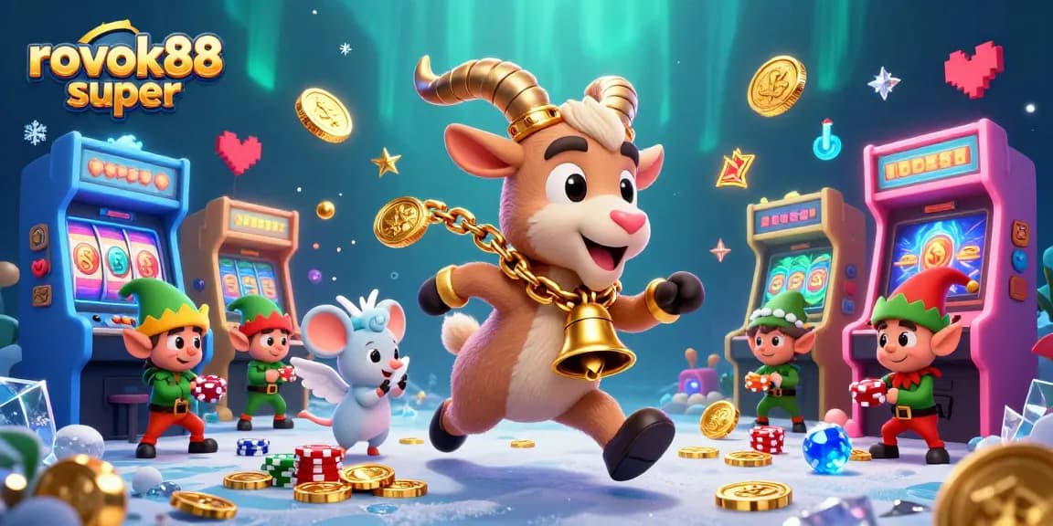 Engage in fun gaming action at rokok88 super with cartoon characters in a vibrant casino scene.