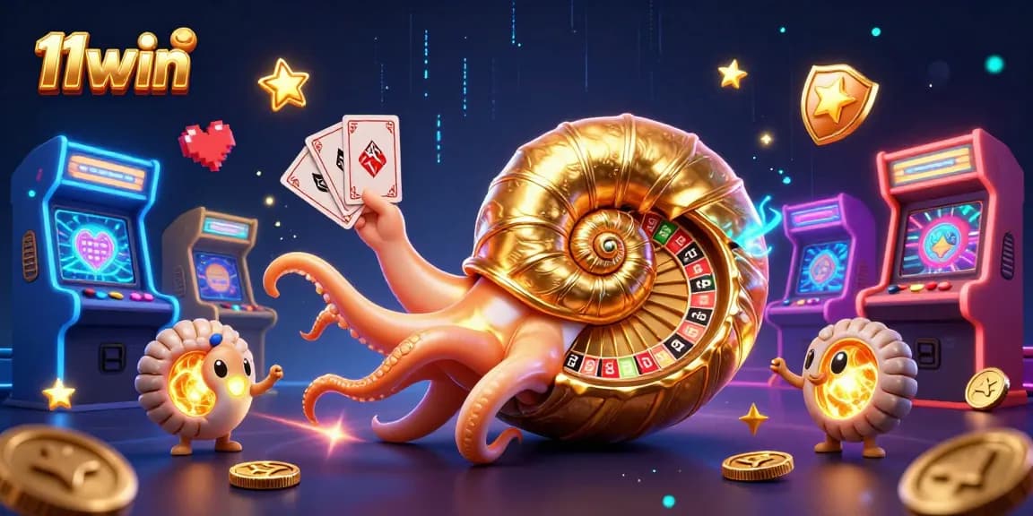Players immerse in 11win's vibrant 3D casino world, with stunning visuals of games and prizes.