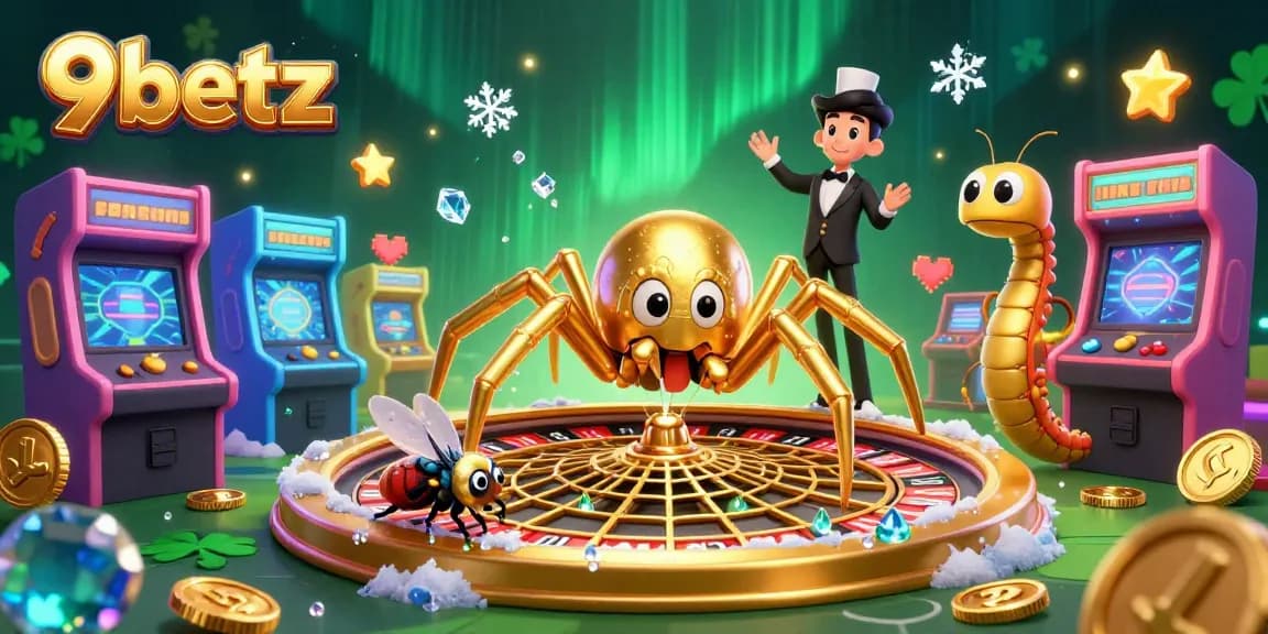 Experience thrilling gameplay with 9betz as the golden spider spins the roulette web!