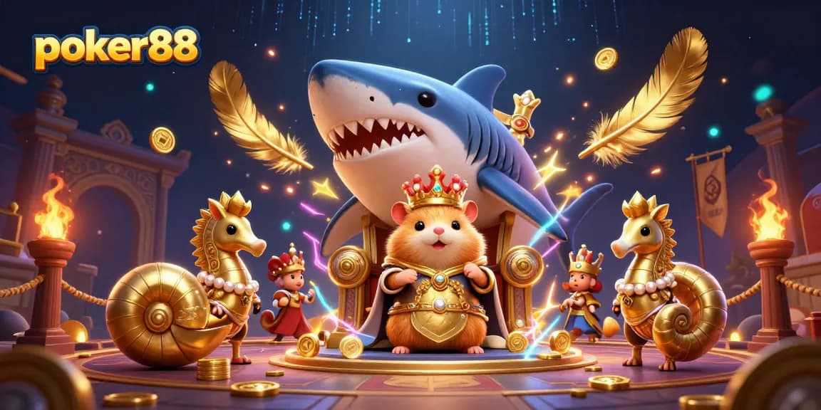 Experience thrilling poker88 gameplay with the fierce hamster king ruling a vibrant casino arena.