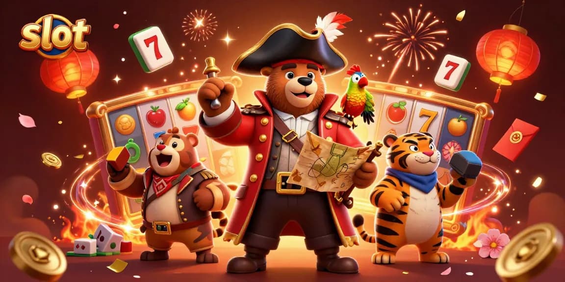 Menangkan slot dengan karakter kartun yang bersemangat, dikelilingi oleh simbol keberuntungan dan keceriaan.