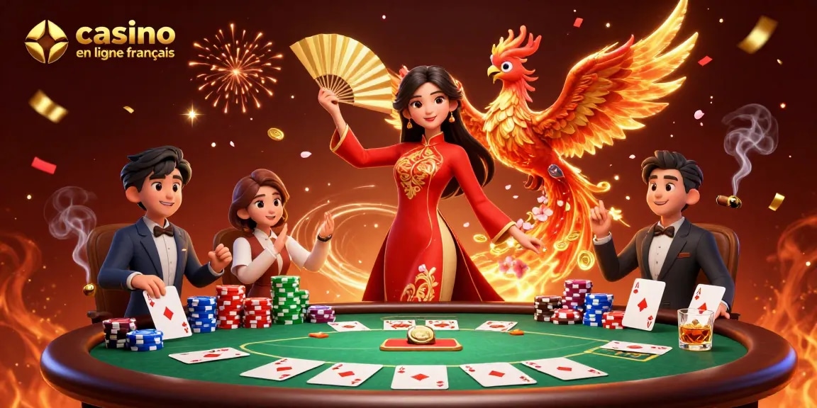 Engagez-vous avec le monde dynamique du casino en ligne français, présentant des actions de poker palpitantes et des visuels époustouflants.