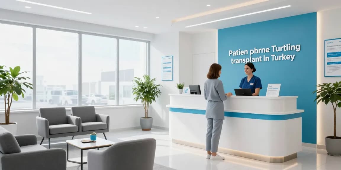 Hair transplant turkey services in a professional health clinic reception.