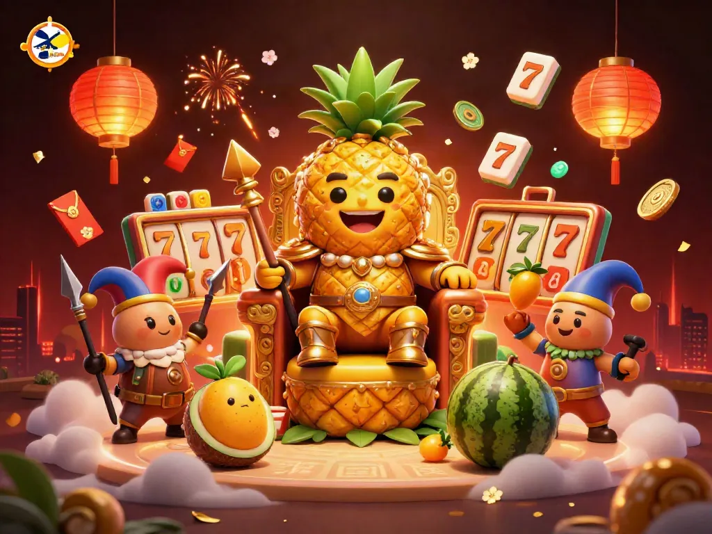 Play exciting games like funrize with the golden pineapple king and his casino companions.