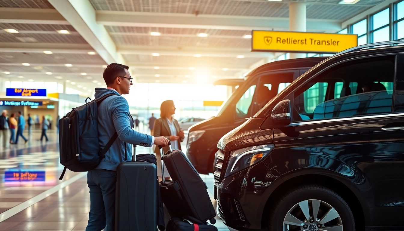 Experience seamless Private Airport Transfers with a professional driver assisting travelers and luggage.