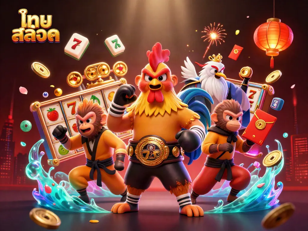 Engage with ไทย สล็อต through exhilarating gameplay featuring vibrant characters in a dynamic casino scene.