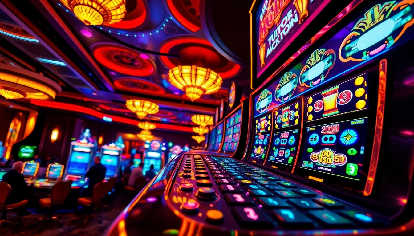 Menangkan Slot Deposit 5k di mesin slot mewah di kasino yang ramai.