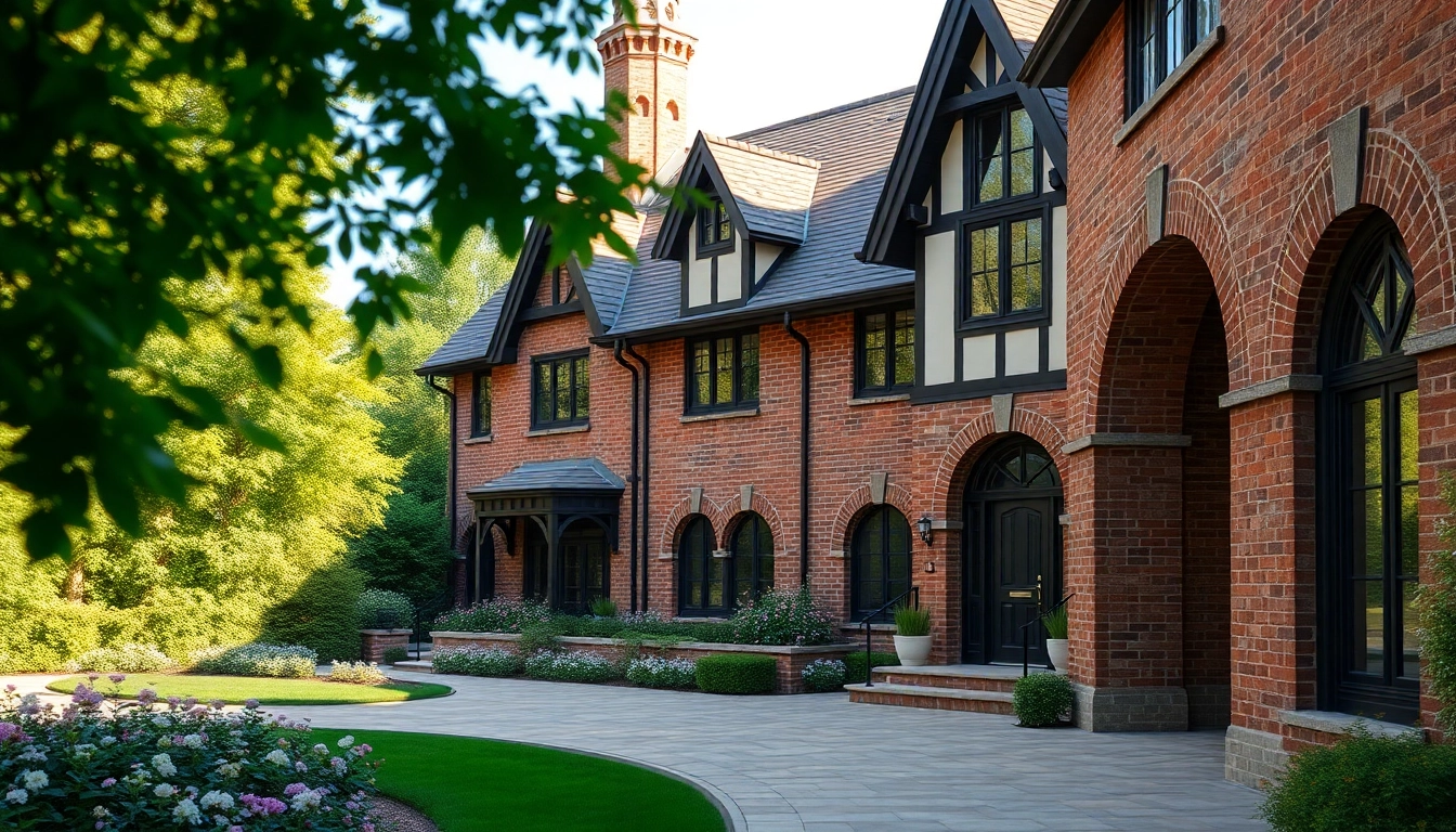 Highlighting the elegant Wellesley Tudor Expansion with intricate architectural details in a serene environment.