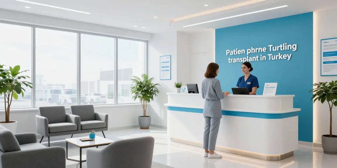 Hair transplant turkey services in a professional health clinic reception.