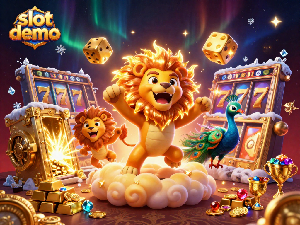 Slot demo membawa keseruan dengan karakter kucing singa dan elemen permainan kasino yang spektakuler.