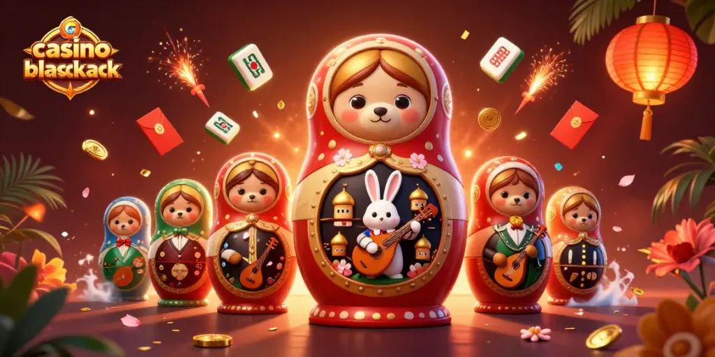 Juego emocionante de casino blackjack con osos en un entorno vibrante y colorido