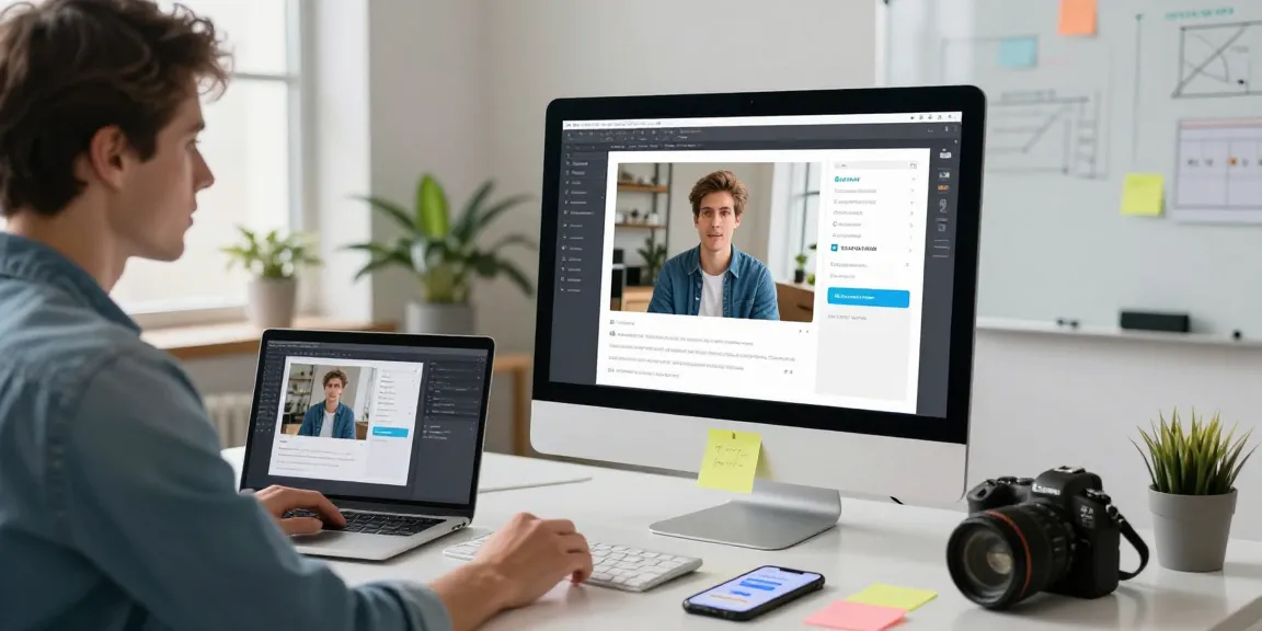 Instant results from a free AI image detector displayed on a computer screen in an innovative workspace.