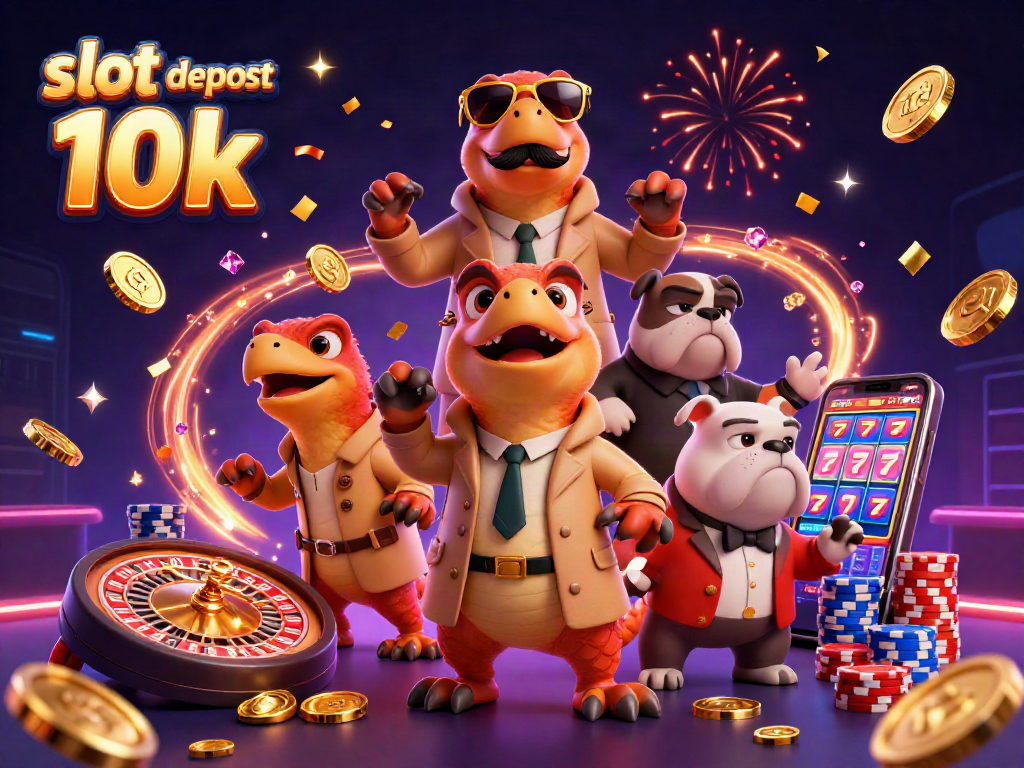 Engage in thrilling slot deposit 10k games with vibrant casino action and dynamic characters.