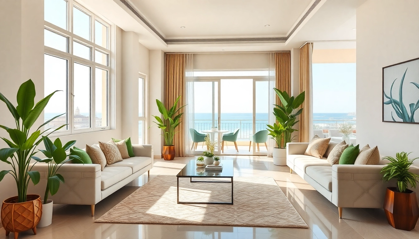 Elegant living space showcasing an apartment for sale in Alanya with ocean views and natural light.