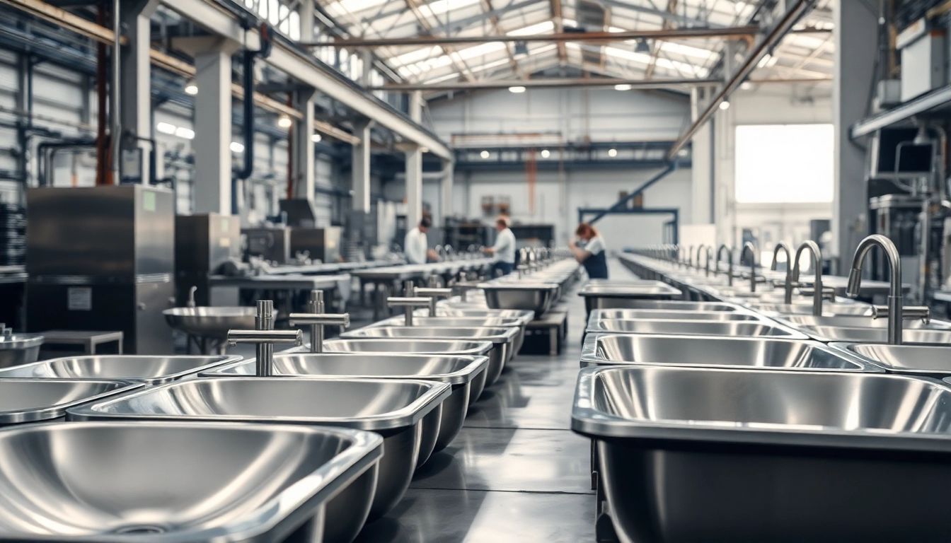 Stainless steel basin factory showcasing elegant designs and professional craftsmanship.