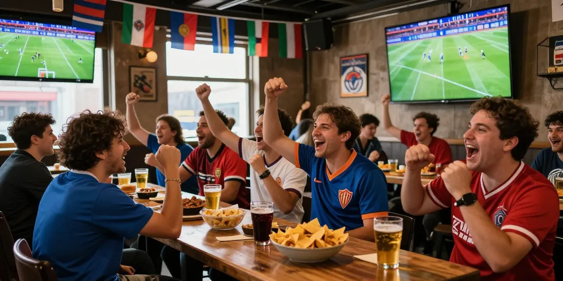 Fans enjoying kooralive matches in a lively pub environment.
