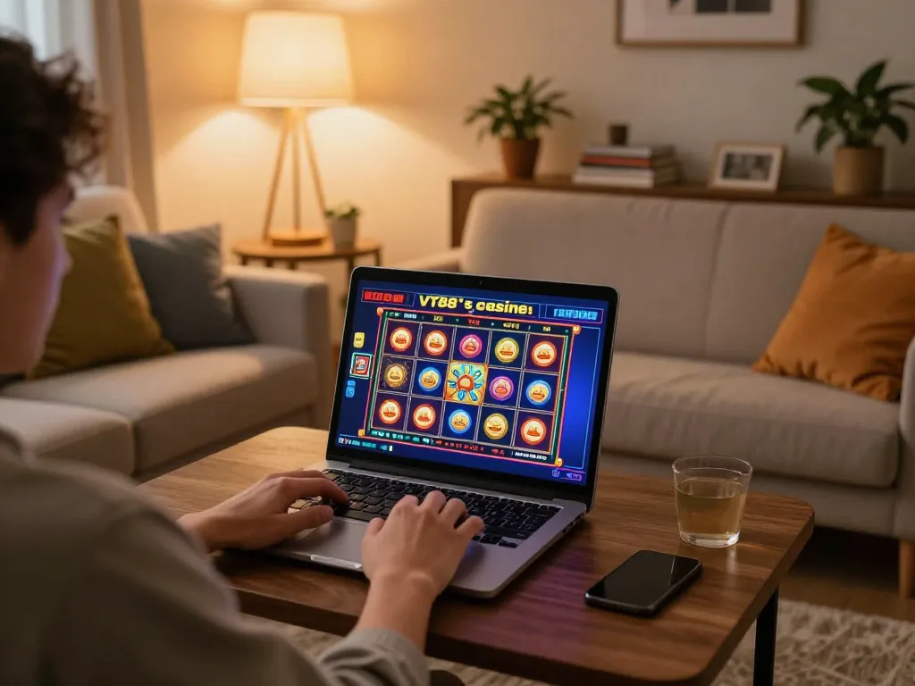 Engaging online casino gameplay on VT88 platform with vibrant slot game interface visible