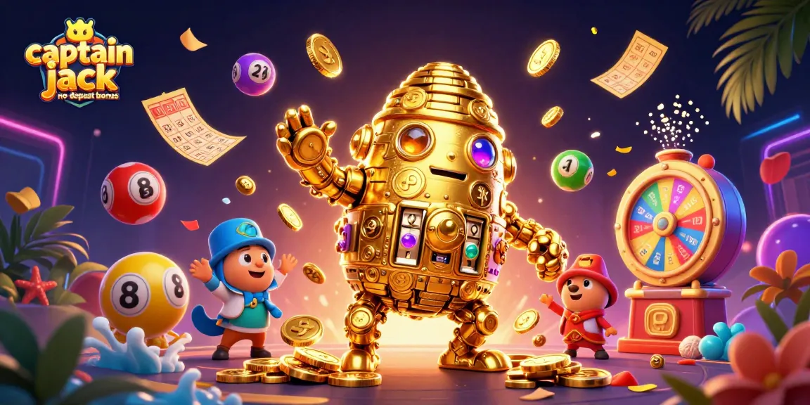 Claim your captain jack no deposit bonus while enjoying vibrant gaming elements in this stunning illustration.