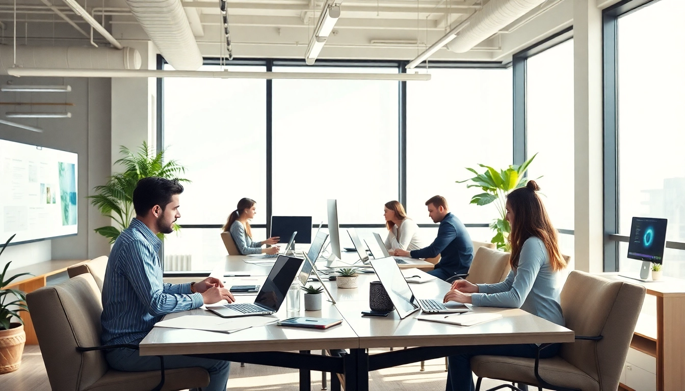 Webflow Agentur bei der kreativen Zusammenarbeit in einem modernen Büro.