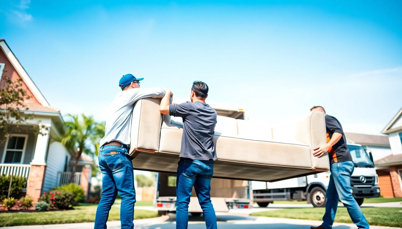 Movers expertly handling furniture as part of wellen moving services, showcasing teamwork and professionalism.