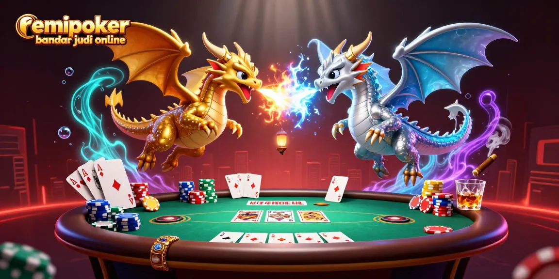 Experience the thrill with remipoker bandar judi online through this dynamic casino scene featuring vibrant poker elements.