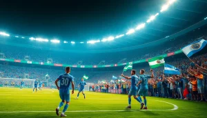 해외축구중계 중인 경기를 응원하는 팬들