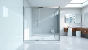 Elegante sonni Duschkabine in modernem Badezimmer mit Glaswänden und minimalistischen Designs.